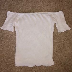 women’s off the shoulder white top